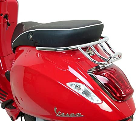 MOTO NOSTRA Gepäckträger hinten Chrom, mit Soziushaltegriff kompatibel für Vespa Primavera 50, 125 ABS IGET, Sport, Sprint