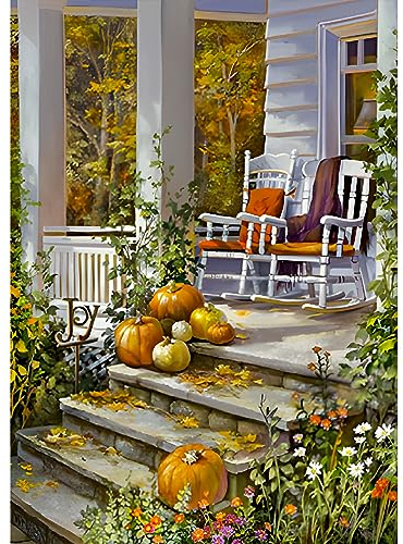 NAIMOER Herbst Diamond Painting Erwachsene, 5D Diamant Painting Bilder Landschaft Erwachsene, DIY Blumen Diamond Painting Bilder Blumen Diamant Malerei Kinder Set für Home Dekor 30x40cm