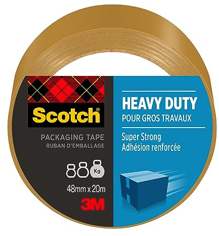 Scotch Strapazierfähiges Verpackungsband, Braun, 1 Rolle, 48 mm x 20,3 m – ideal zum Verpacken von Kartons und Paketen