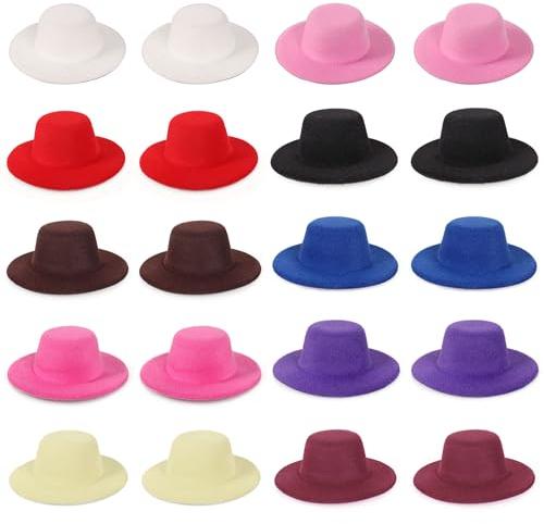 Niuhong 20 Pcs Mini Cappelli Formali Cappello Cilindro Piccolo Mestiere Mini Cappello Set Tappi Piatti Vino Mago Miniatura Cappelli Pupazzo Neve Carino Fai Da Te Cappelli Decorazione Festival Natale