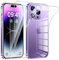 Phoona Cover per iPhone 14 Pro Custodia con 2 Pezzi Pellicola Vetro Temperato,Ultra Sottile Trasparente Silicone Protettiva Case per iPhone 14 Pro Sottile Morbida Antiurto Cover