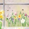 Wandtattoo Loft Fensterbilder Frühling mit Blumen & Hummeln Oster Motiv – A3 Bogen, Wiederverwendbar – Frühlingsdeko Fenster, Frühlingsbild Fenster, Fensterdeko Frühling, Fensterfolie Frühling