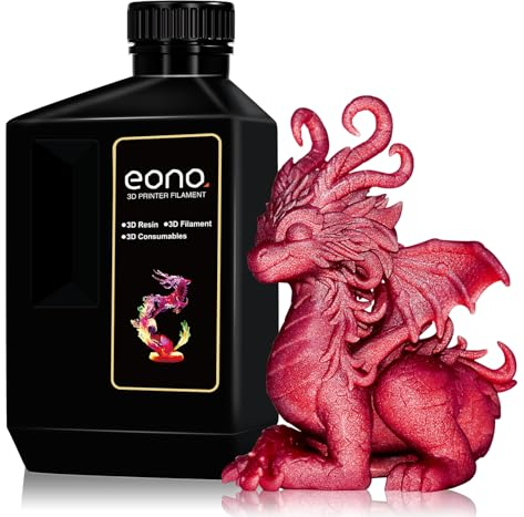 Eono Weinrot Glanz Metallic 3D Drucker Resin, 405nm Schnelle UV-Aushärtung Standard Resin, 3D Druck Resin mit magischem Metalleffekt für LCD DLP 3D Drucker, Metallische Weinrot 1000g