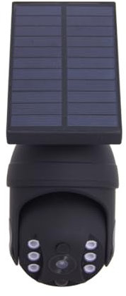 Projecteur caméra factice solaire noir LED avec détecteur de mouvement, 250 lumens, 5000 K, Blanc froid