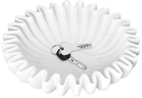 Cuenco decorativo con volantes, cuenco antiguo de resina sintética, cuenco para servir frutas con diseño rústico de volantes, plato de anillo vintage, cuenco decorativo para flores con volantes, i