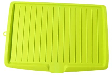 Zerodis Plastic Dish Drainer Board Tray with Rectangular Design Kitchen Draining Board Tray for Dishes Cutlery Fruits and Vegetables (Green)