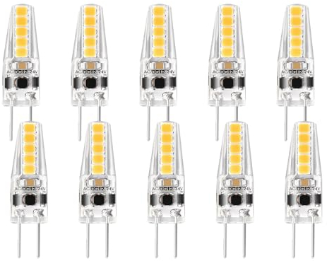 FEILEMAN G4 LED Dimmbar 12V 2W Warm White Leuchtmittel erstezt 15-20W Halogenlampen, 200lm in 360° Abstrahlwinkel, Lampe Stiftsockel, kein Flickern, Ideal für Kleinleuchten, 10er