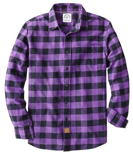 Dubinik® Camicia Flanella Uomo 100% Cotone Camicia Quadri Uomo Leggera Comode Camicia Flanella Uomo Invernale con Taschino