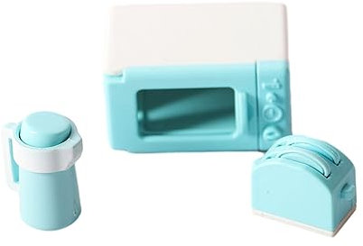 MULAIDI 1/12 Miniatur Küchengeräte Modell Puppenhaus Möbel Modell Spielzeug Mikrowelle Brotbackautomat Wasserkocher Für Kinder Puppenhaus Küche Kochgeschirr