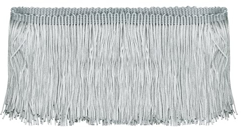 QUARKZMAN 5 Yardas 4 Pulgadas Franja de Flecos de Cadena Cinta de Flecos de Poliéster para Costura Bricolaje Artesanía Ropa Decoración de Pantalla de Lámpara, Gris Plateado