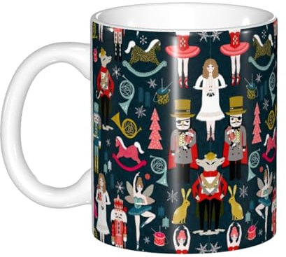 Tasse à café Casse-noisette Ballet Dance de Noël à changement de couleur pour femme – Confortable à tenir, poignée unique pour le camping, le pique-nique et l'utilisation en intérieur