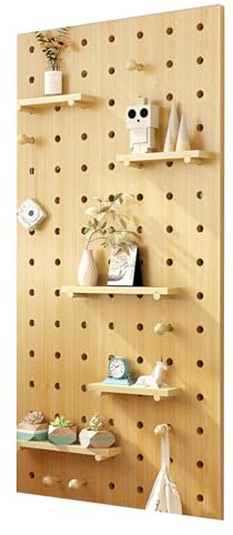 Panneau perforé, Panneau perforé d'affichage Mural, Panneau perforé en Bois Massif, Organisateur Mural, avec kit de Bricolage, séparateur de Panneau perforé pour la Maison, Le Bure