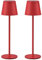 Zoeger Lot de 2 lampes de table LED à intensité variable, sans fil, rechargeables, couleur de lumière chaude 3 000 K, pour l'intérieur et l'extérieur, avec USB-C, aluminium, étanchéité IP54, noires