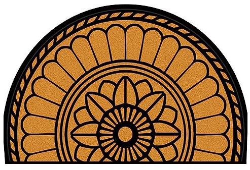 Half Moon Kitchen Rugs Funny Out Welcome Inside Door Mats Heavy Duty Non Slip Washable Large Black Flowers 40x60cm