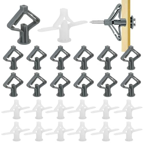 LPZMPZ Set di 200 tasselli per cartongesso, farfalla e aereo, per cartongesso, pannelli di fibra di gesso, fissaggio in calcestruzzo (viti non incluse)