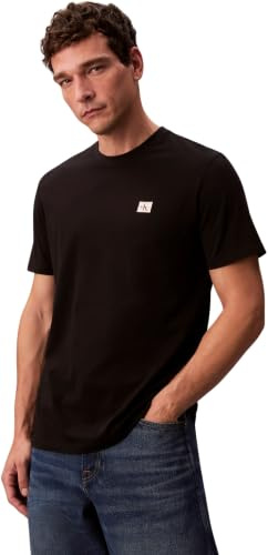 Calvin Klein Herren T-Shirt Kurzarm Badge Jersey Classic Tee aus Baumwolle