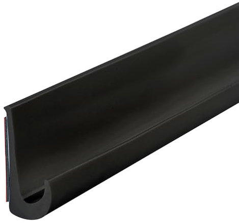 Inscrip Grondaia a forma di J, altezza 38 mm, autoadesiva, J Shape RV, striscia antigoccia in PVC, strisce per la pioggia, per camion, camper, barche, furgoni, porte (nero, 5M-H38)