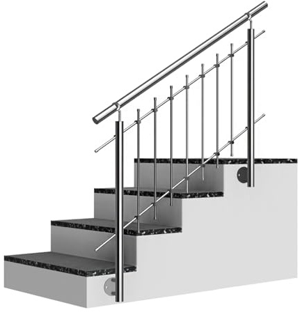 Cosch Treppengeländer Edelstahl V2A - Senkrechtstreben -, 90-400 cm - 900 mm Bauhöhe, Individualisierbar nach Ihrem Geschmack. Handlauf, Geländer, Moderne Optik