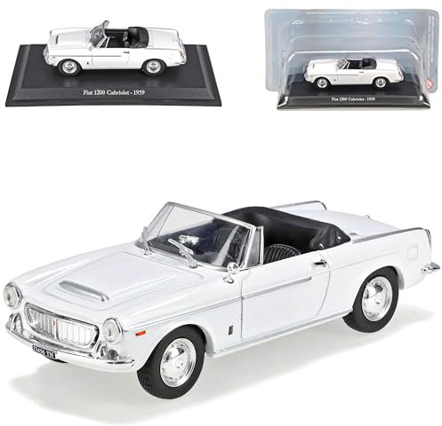 Generisch FIAT 1200 Cabrio Cabriolet 1959 Weiss 1/43 De Agostini Modell Auto Modellauto