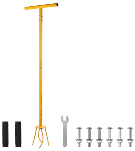 SWAWIS Gartenkralle mit Stiel Kleinformat, Gartenkralle Twist Vertikutierer und Unkrautentferner in Einem Gerät, Fräse Garten Abnehmbar Gartenkralle zur Bodenauflockerung und Unkrautbekämpfung