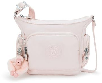 Kipling Gabbie Mini Metallic Crossbody Bag, Pink Shine, 11.5''L x 8.75''H x 6.5''D