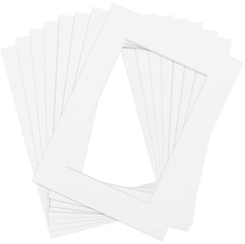 XQEUMC 8 Stück Passepartout Karton Weiß A3,29.5x41.6cm Außenmaß,Präsentation & Schutz Ihrer Bilder und Fotos (Innenmaß 21x29.5cm)