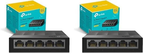 TP-Link LS1005G Switch Ethernet 5 Porte Gigabit, Sdoppiatore Ethernet, Ideale per la Casa e il Ufficio, Plug-and-Play, Funzionamento Silenzioso, Montaggio Desktop (Confezione da 2)