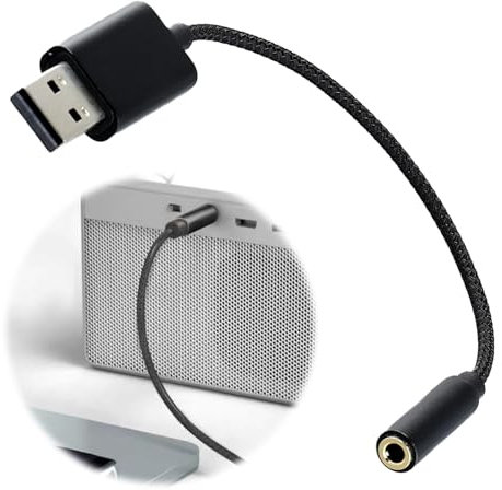 Adattatore da USB a Jack 3,5mm, TRRS 4 Poli, Mic-Supportato, Adattatore AUX Cuffie, Scheda Audio Stereo Esterna Integrata, per PC, PS4, Laptop - Custodia in Metallo e Cavo Intrecciato Durevole