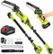 Supstable 2-in-1 Cordless Pole Saw & Mini Chainsaw, Electric Chain Saws 8 Inch & 6 Inch with Auto Oiler, 2 x 4.0Ah Batteries, Tree Trimmer Limb Branch Cutter Pruner with Extension Rod Up to 10FT