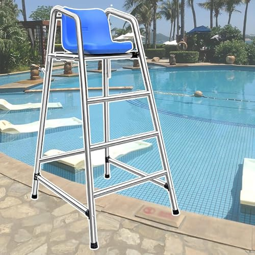 RayGenius Tall Lifeguard Deck Chair - 304 Edelstahl Pool Rettungsschwimmer Stühle für Erwachsene - Heavy Duty Outdoor-Stühle für Wettbewerb, See und Strand,201-1.5M