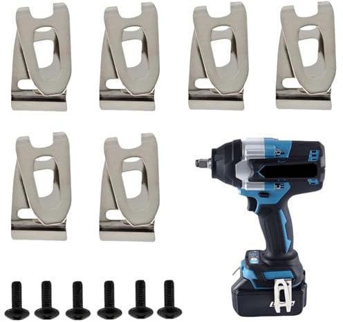 346449-3 6PCS Belt Hook Kit for Makita Power Tools - Compatible with 324705-1/346034-2/346317-0/BTD140/BTD142 - Durable Replacement Belt Clips (346449-3)
