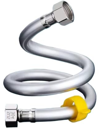 Xuro Tuyau de douche haute pression, accessoires salle bain, flexible en PVC, antidéflagrant, anti-enroulement, tuyau universel G1/2(B,30cm)