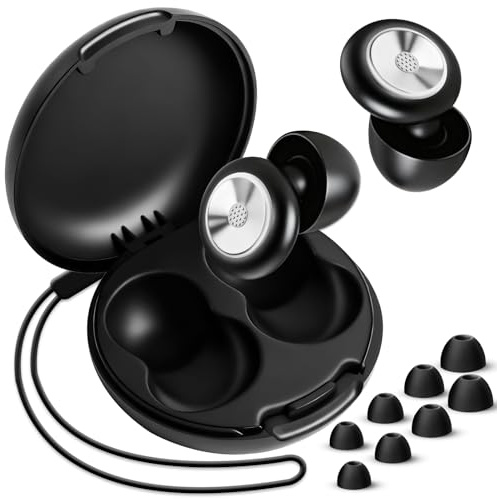 Tappi Orecchie Dormire,Antirumore Quiet Silicone Auricolari,Riutilizzabili | 45dB Riduzione del Rumore,per Dormire,per Meditazione/Viaggi/Lavoro/Studio/Concerti, con 8 Punte (XS/S/M/L) e Custodia