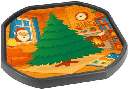 Decorate Christmas Tree Mini Tuff Tray Mat Insert, 60 x 60 cm, Ideal for Mini Tuff Spot, Tuff Tray NOT Included