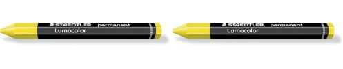 Staedtler Lumocolor 236-1 BK-1 Craie universelle pour pneus permanents Omnigraph 236 pour marquage opaque sur fond sombre, Jaune (Lot de 2)