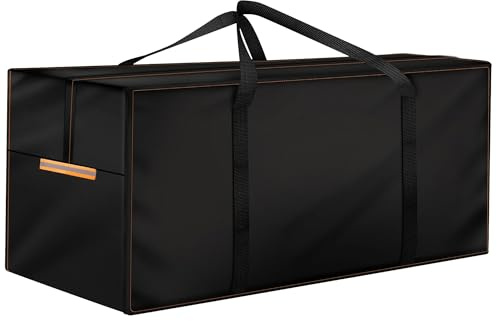 Aufbewahrungstasche Gartenauflagen,Gartenpolster Auflagentasche | 175x75x55cm Oxford Schutzhülle für Auflagen Gartenmöbel Kissen Weihnachtsbaume mit Reflektierender Streifen