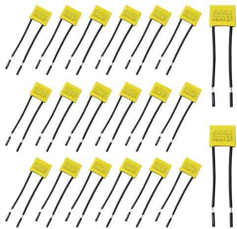 20 Stück LED Entstörer Kondensator bei Blinkenden 0.22uF 275V X2 Radial Sicherheits Kondensatoren Entstörkondensator bei Gegen Blinken und Glimmen von LED-Lampen für Haushaltsgeräte
