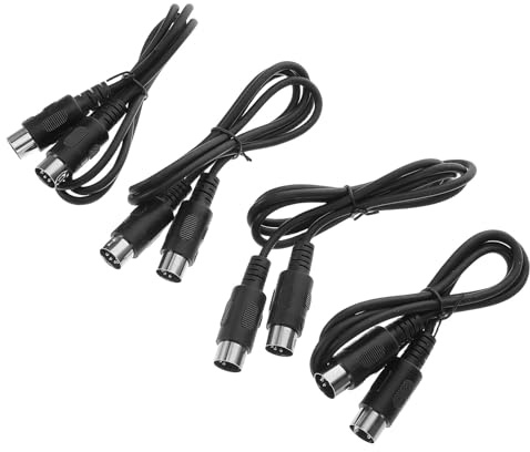 DECHOUS 4pcs 1m 5-pin Din Midi Cables Male to Male Midi Instrument Cords for Keyboard Electronic Drum Synthesizer Music Editing and Audio Interface