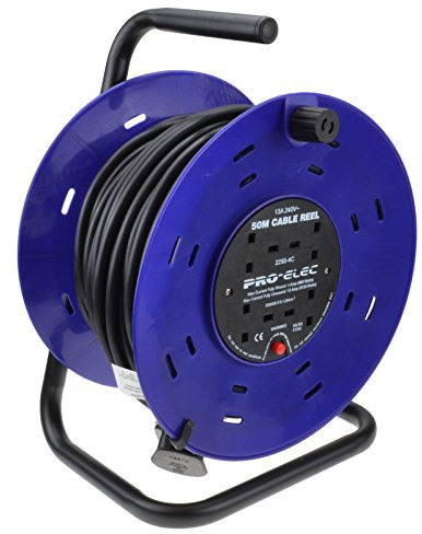 kenable 4 Way Gang Mains Extension 13 Amp Power Outlet Reel Cable 50m [50 metres]