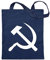Kiwistar - Baumwolltasche - dunkelblau - Hammer und Sichel - Tragetasche Stoffbeutel Umhängetasche langer Henkel