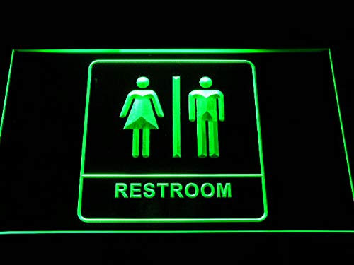 ADVPRO Unisex Men Women Male Female Restroom Toilet Washroom LED Neon Sign Green 300 x 210mm st4s32-i1029-g