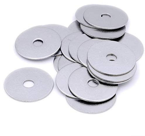 Lot de 10 rondelles plates M6 (6 mm x 40 mm) en acier inoxydable (A2)