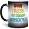 Tasse selbst gestalten/mit eigenem Text beschriften/Wunsch-Name/Spruch-Tasse/Zaubertasse Matt/Mittig gegenüber vom Henkel Bedruckt