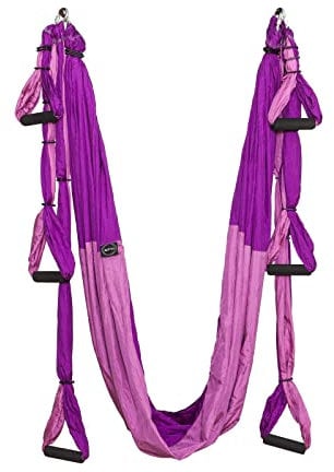 ELINA PILATES Yoga Hammock-Columpio DE Yoga 250 * 145 CM (Fucsia Oscuro/Fucsia Claro)