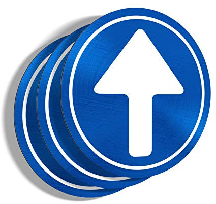 imaggge.COM Panneaux rigides Sens obligatoire - Flèche - Obligation de Tourner - Lot de 3 - Application sur Poteau, Mur, Porte de Garage - Ultra résistant - Aluminium (Pas PVC) - 20 cm