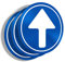 imaggge.COM Panneaux rigides Sens obligatoire - Flèche - Obligation de Tourner - Lot de 3 - Application sur Poteau, Mur, Porte de Garage - Ultra résistant - Aluminium (Pas PVC) - 20 cm