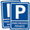 2pz Cartello Metallo Segno di Parcheggio Privato, Segnale Alluminio Blu, 250*350mm