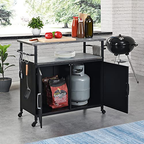 FirsTime & Co. Black Davidson Grillwagen für drinnen und draußen, Metall, 87 x 38 x 80 cm
