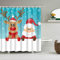 J26 Duschvorhang Weichtsmann Tannenbaum Schneemann Xmas Weihnachtsbaum Vorhang Digitaldruck inkl. Vorhangringe Anti Schimmel Badezimmer Badewanne waschbar (Rudolph & Santa, 180 x 200 cm)