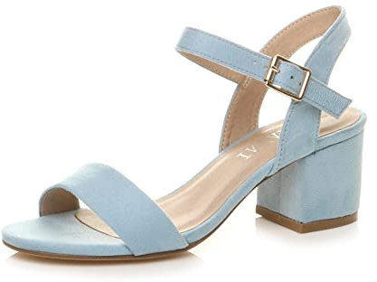 AJVANI women low block heel peep toe ankle strap strappy party sandals size 5 38